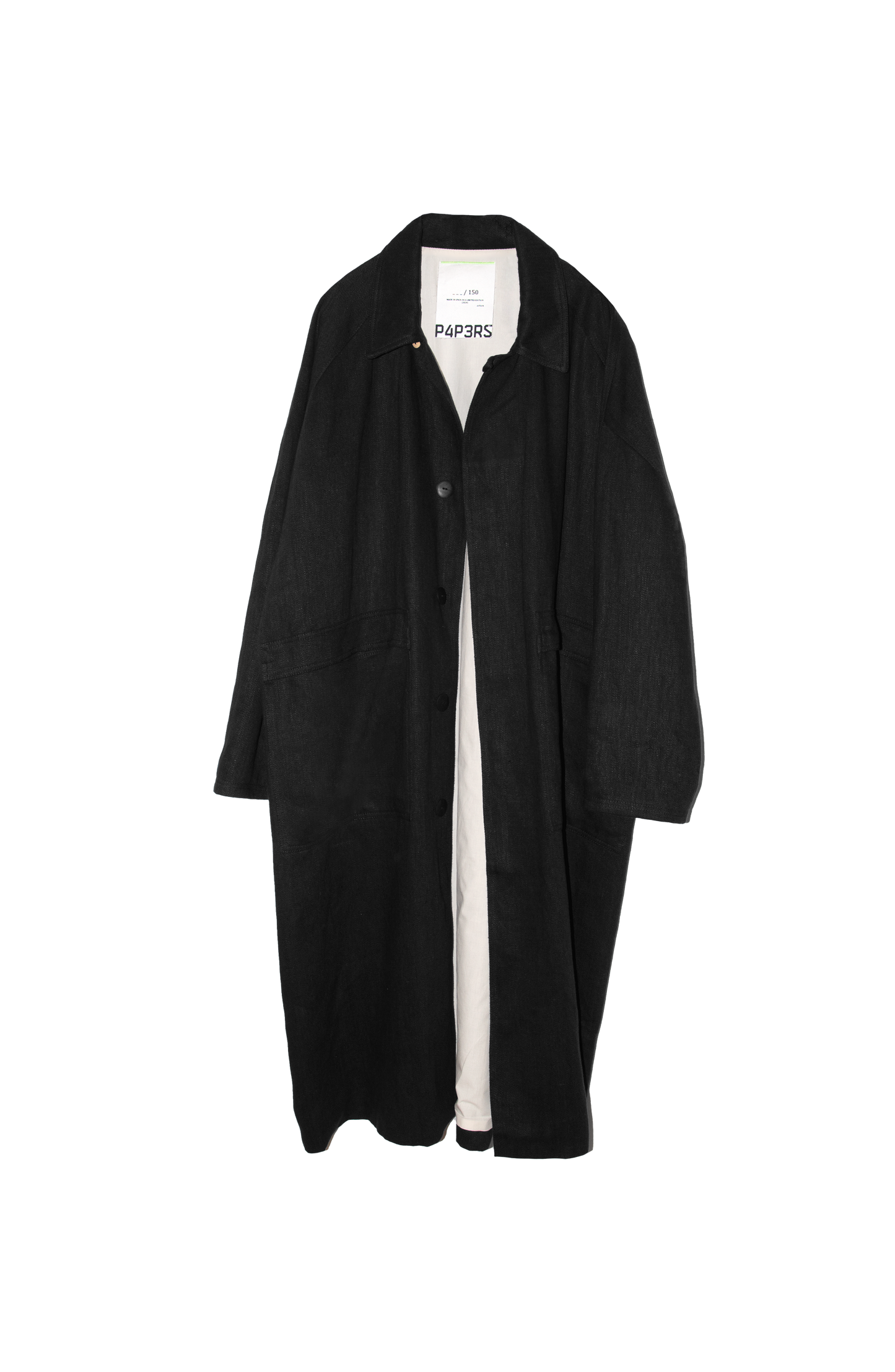 THE 'SIDE UP' COAT IN BLACK
