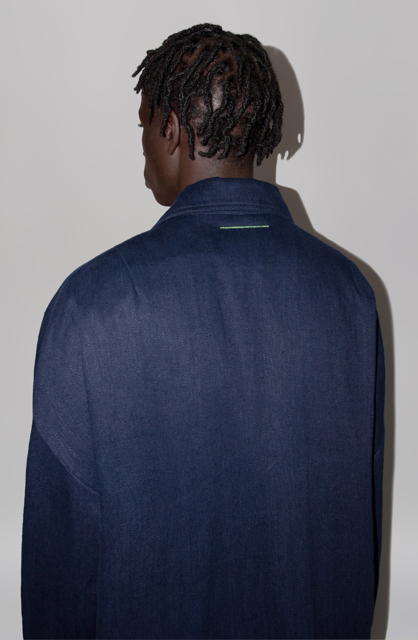 THE 'SIDE UP' COAT IN DEEP BLUE