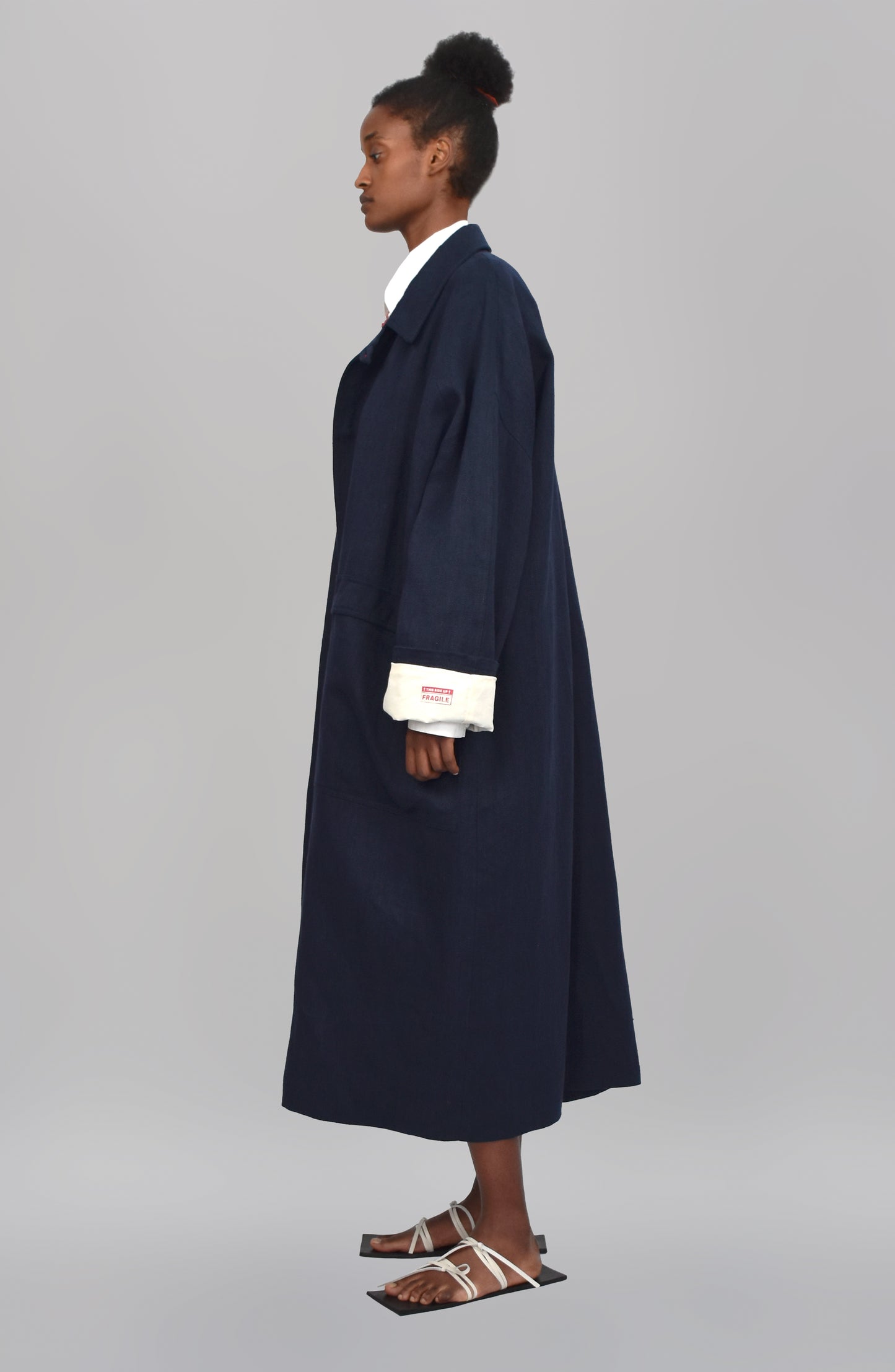 THE 'SIDE UP' COAT IN DEEP BLUE