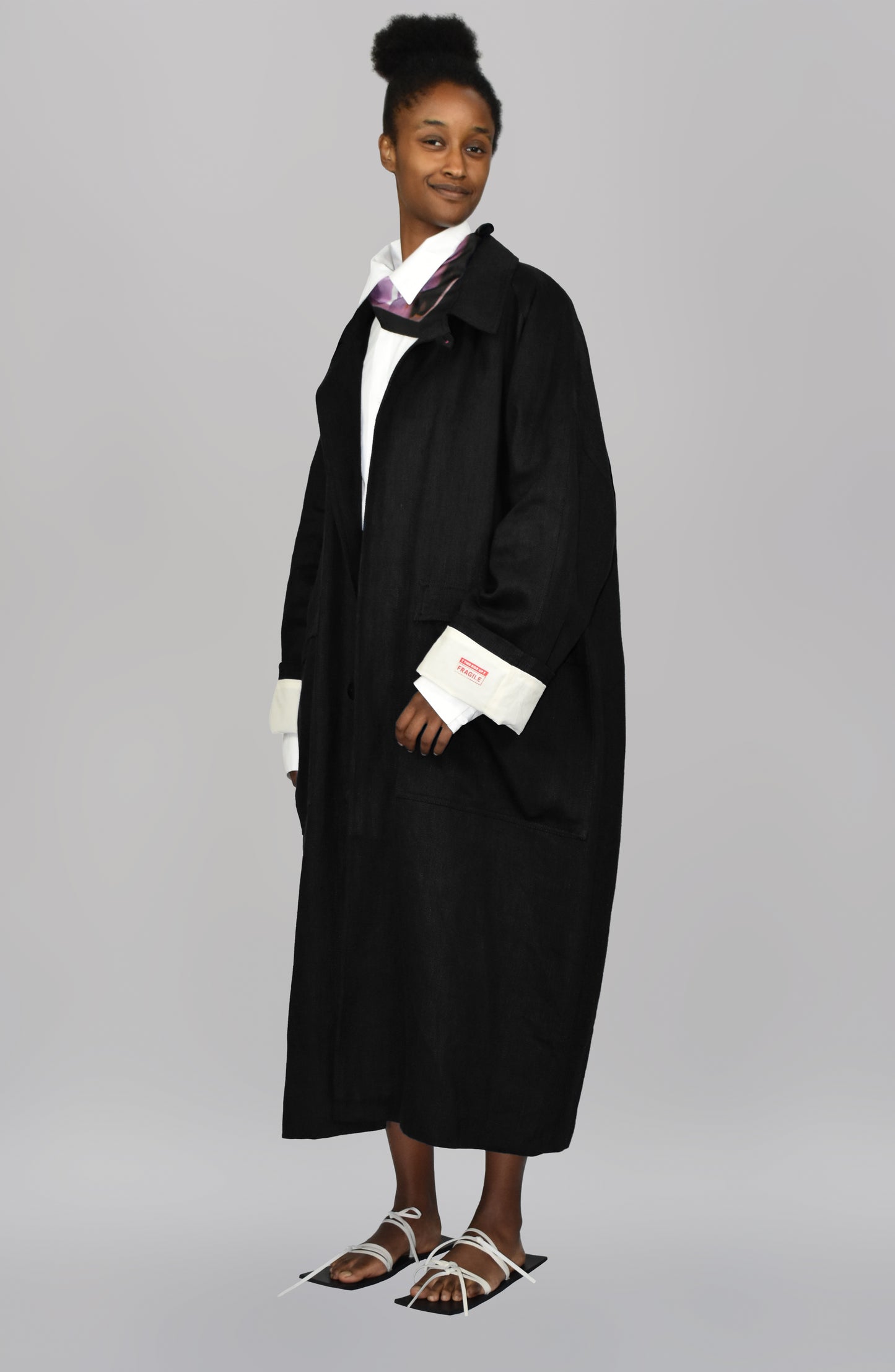 THE 'SIDE UP' COAT IN BLACK