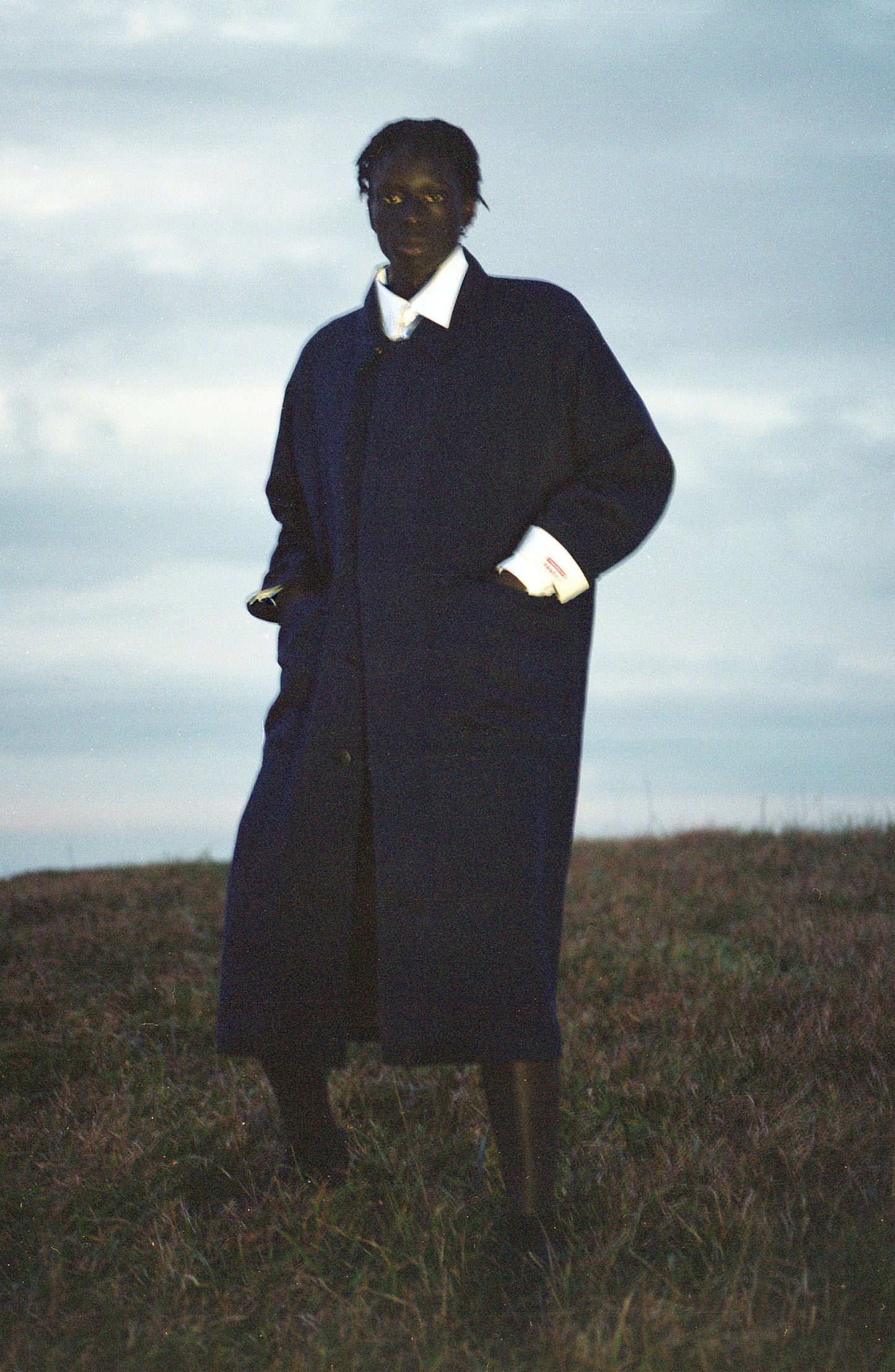 THE 'SIDE UP' COAT IN DEEP BLUE