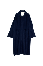 THE 'SIDE UP' COAT IN DEEP BLUE